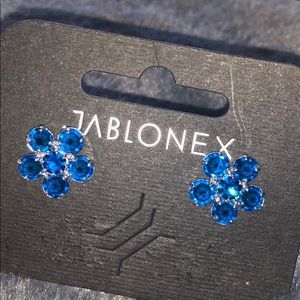 Blue flowered earrings